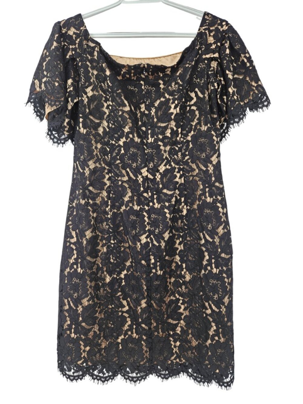 Eliza J Off The Shoulder Floral Lace Sheath Dress Black Women's 10 Formal Event - Picture 3 of 11